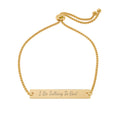 Engravable Adjustable Bar Bracelet — Personalized Name/Message Jewelry