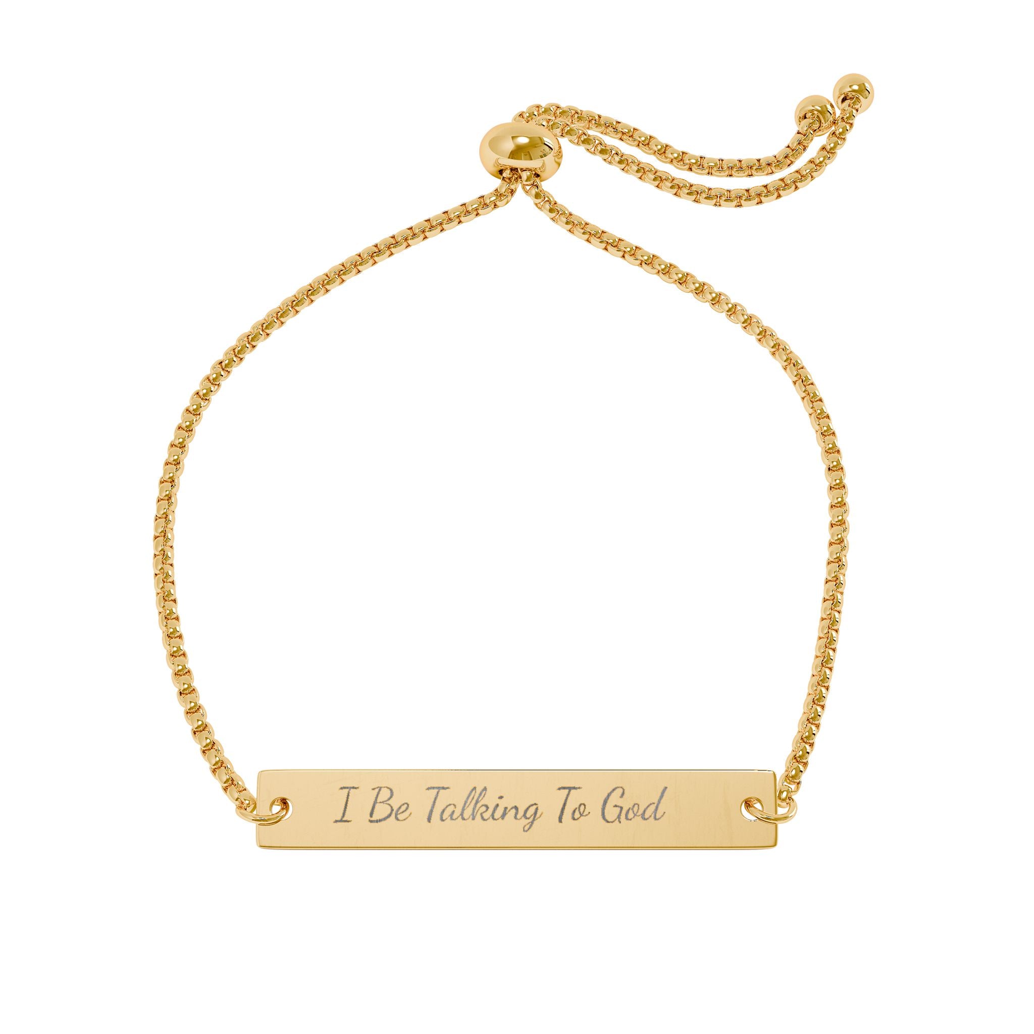 Engravable Adjustable Bar Bracelet — Personalized Name/Message Jewelry