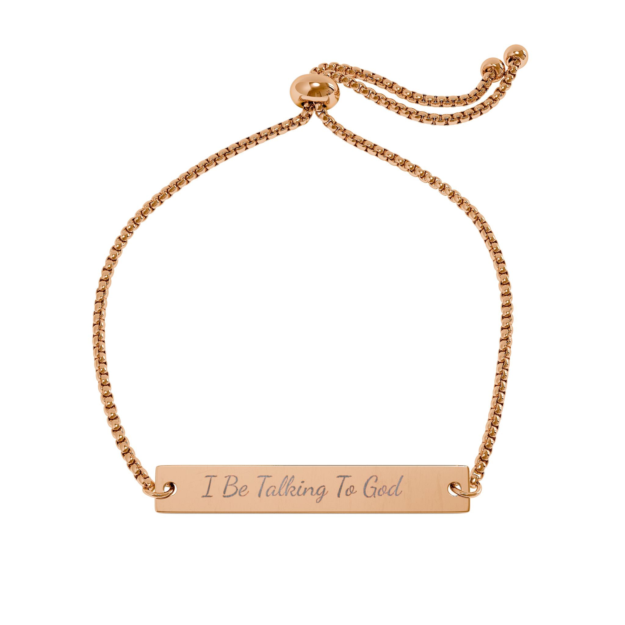 Engravable Adjustable Bar Bracelet — Personalized Name/Message Jewelry