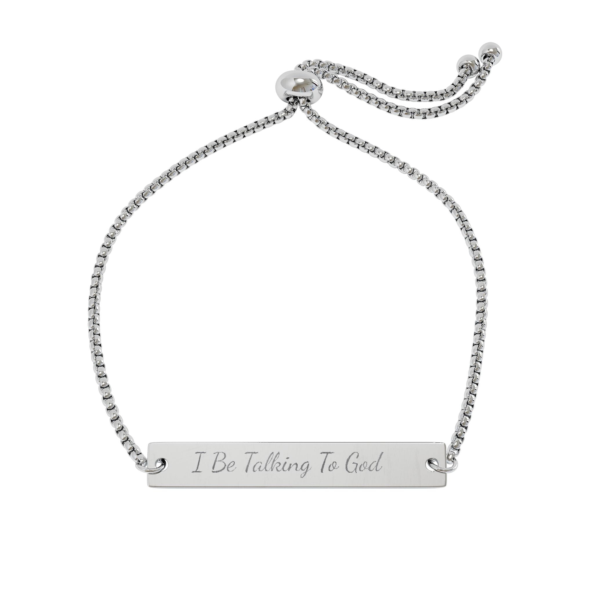 Engravable Adjustable Bar Bracelet — Personalized Name/Message Jewelry